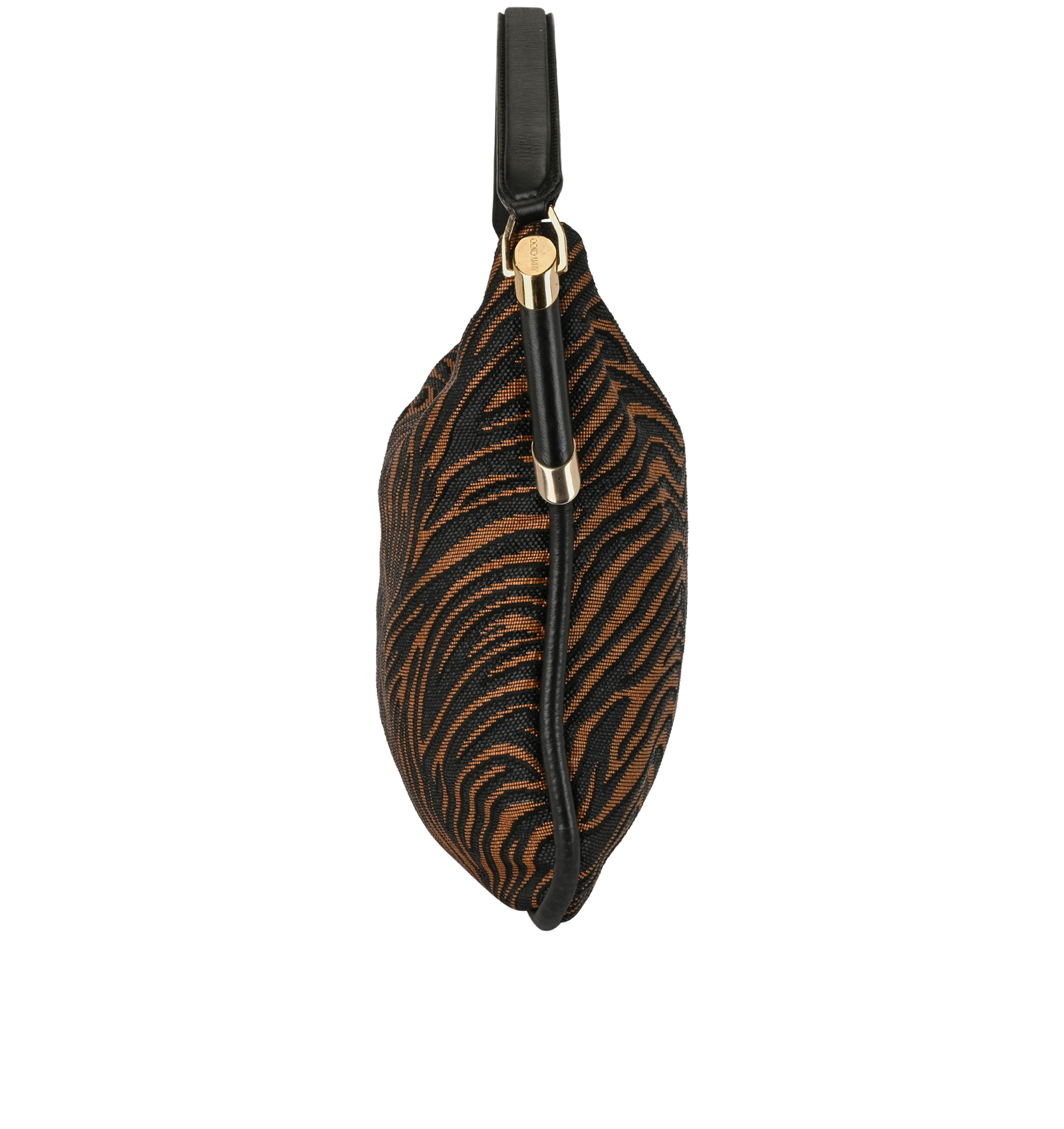 Animal Print Shoulder Bag, &pound;320, Handbags, Black/Brown, Canvas, Bottom view